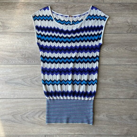 FREE PEOPLE Chevron Stripe Pointelle Knit Dress - Picture 4 of 15
